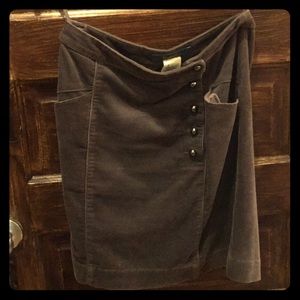 Corduroy Skirt With Pockets, Buttons and Ruffles
